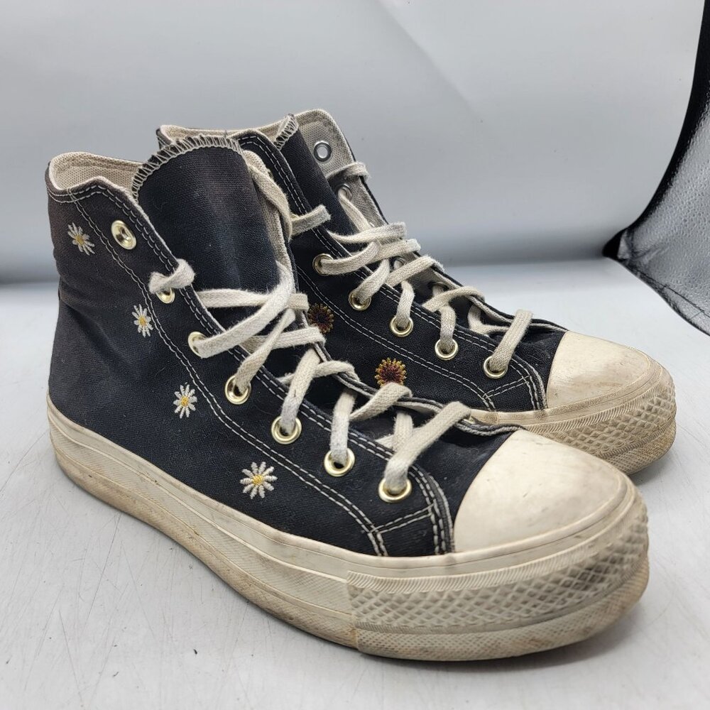 Converse Womens Size 9.5 Black Lift Platform High Festival Florals A06115C